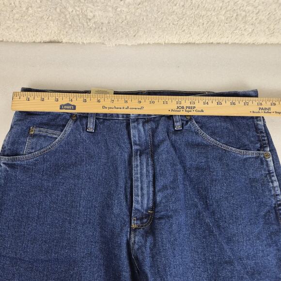 NWT Wrangler Jeans Mens 36x32 Blue Rugged Wear Green Fleece Lined Relaxed Fit - Picture 3 of 8